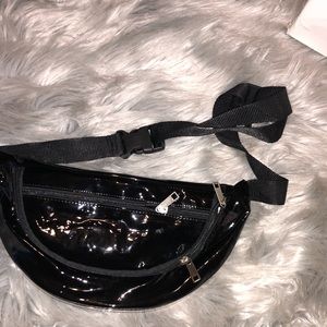 Black transparent fanny pack